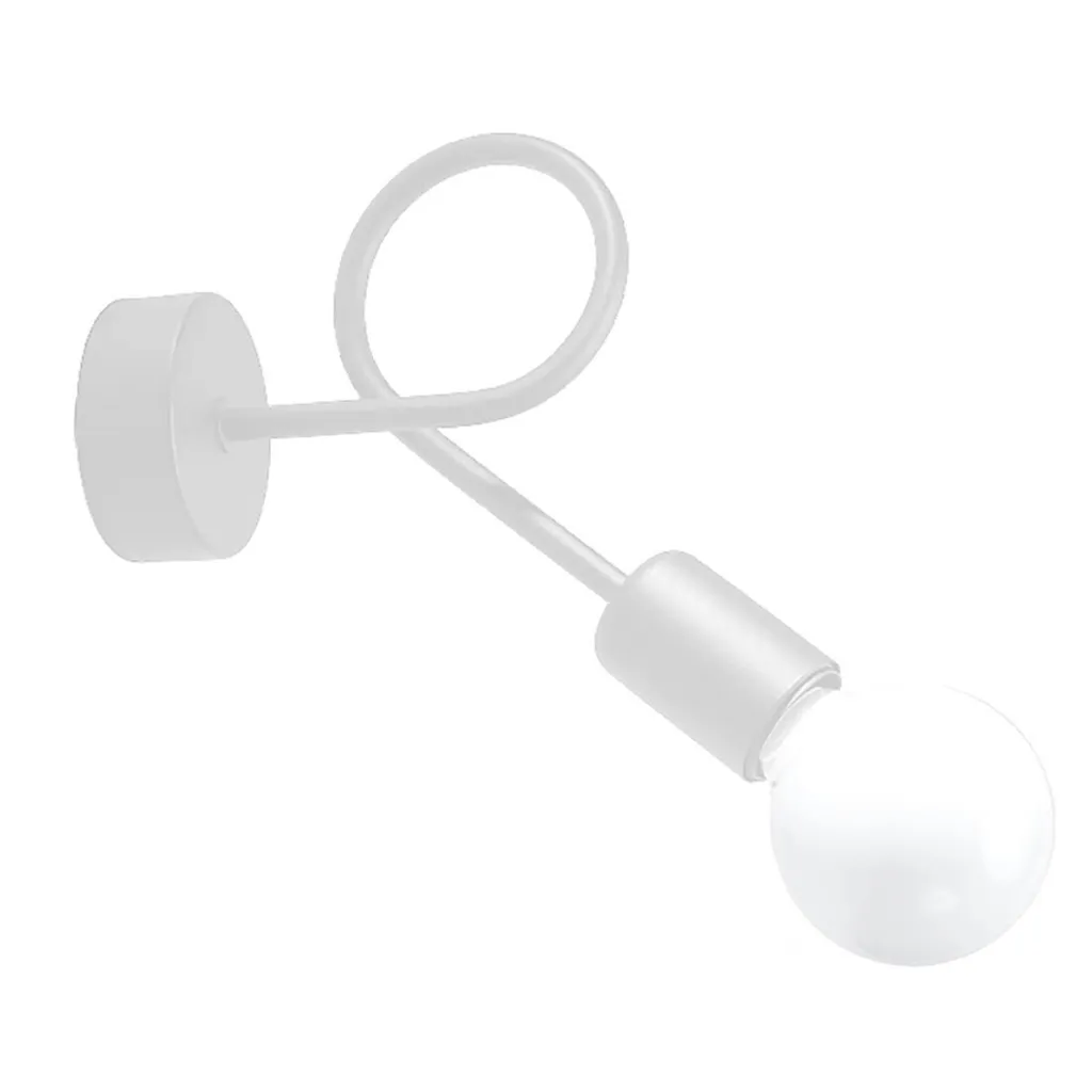 Lampe murale LOOP blanche en acier 20cm style minimaliste culot E27