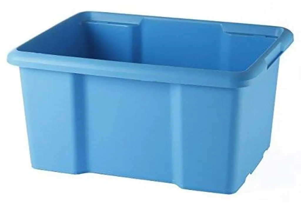 Solution gain de place : bac de rangement 30L bleu plastique recyclé