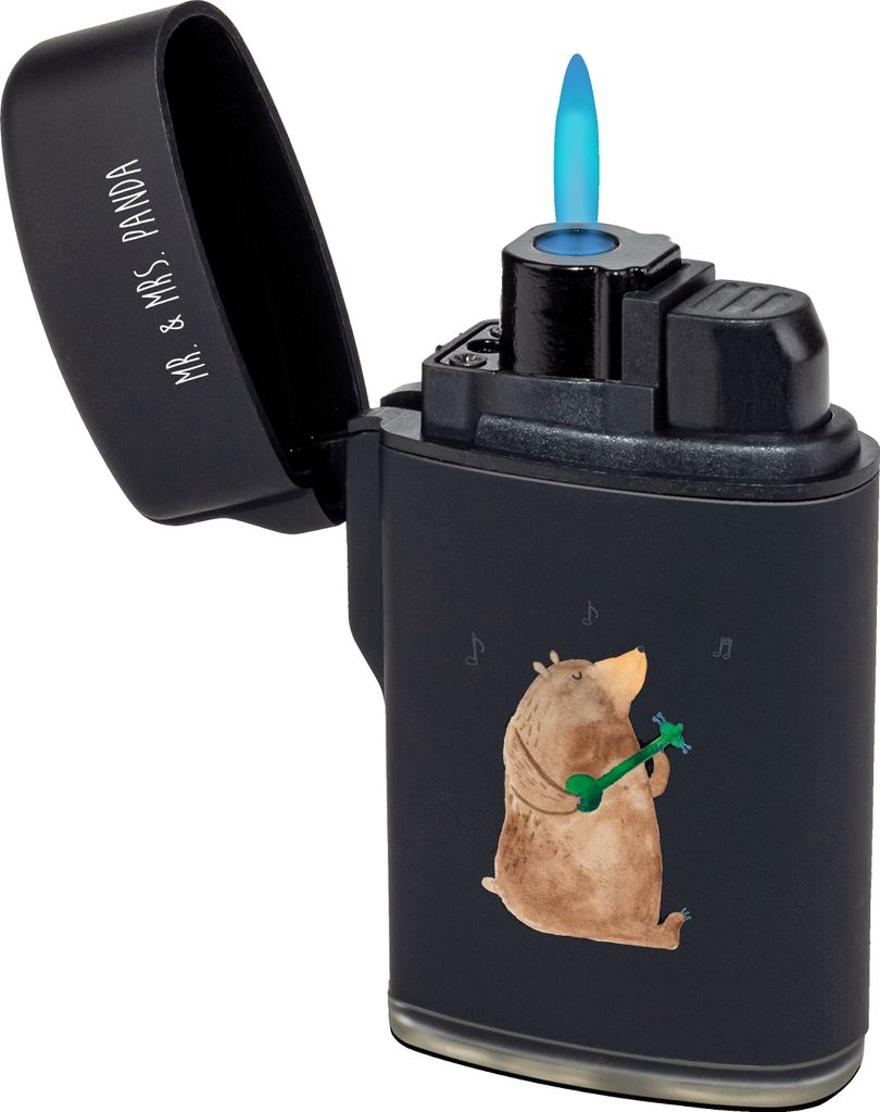 Mr. & Mrs. Panda sturmfeuerzeug Bär Gitarre - Schwarz - Geschenk, Feuerzeug, zigarettenanzünder, Teddy, anzünder, Feuerzeuge, Gasfeuerzeug