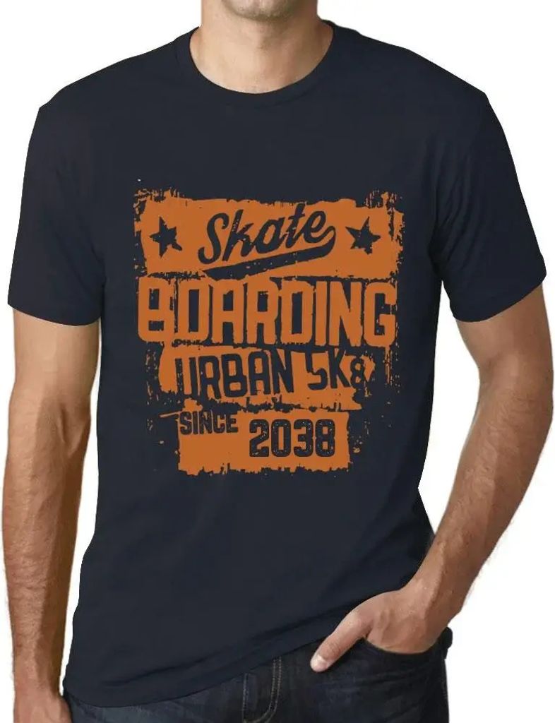 Herren Grafik T-Shirt Urbanes Skateboard seit 2038 – Urban Skateboard Since 2038 – Öko-Verantwortlich Vintage Jahrgang Kurzarm Lustige Druck