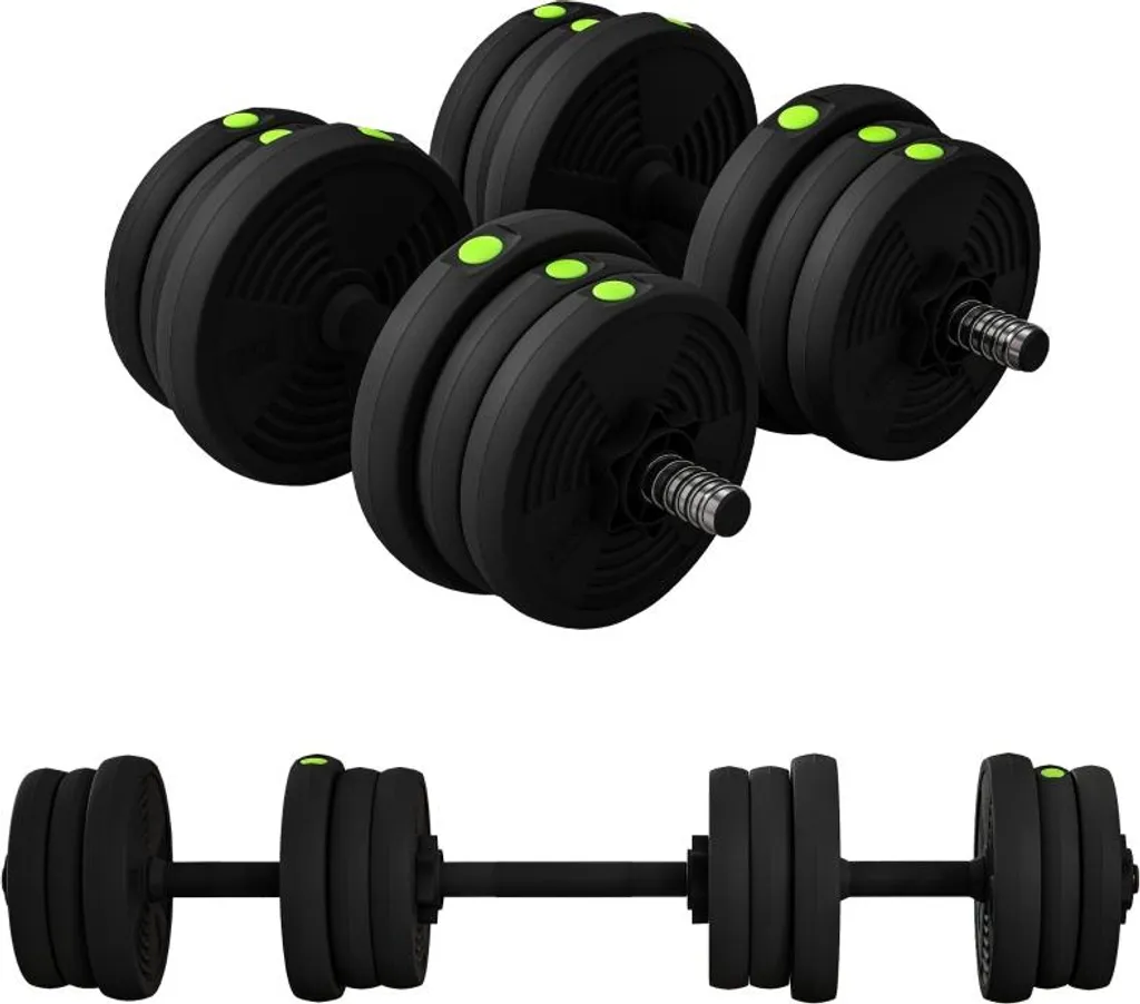 Équipement Musculation Maison 20 kg Haltères et Barre Fortuna Lai 2en1