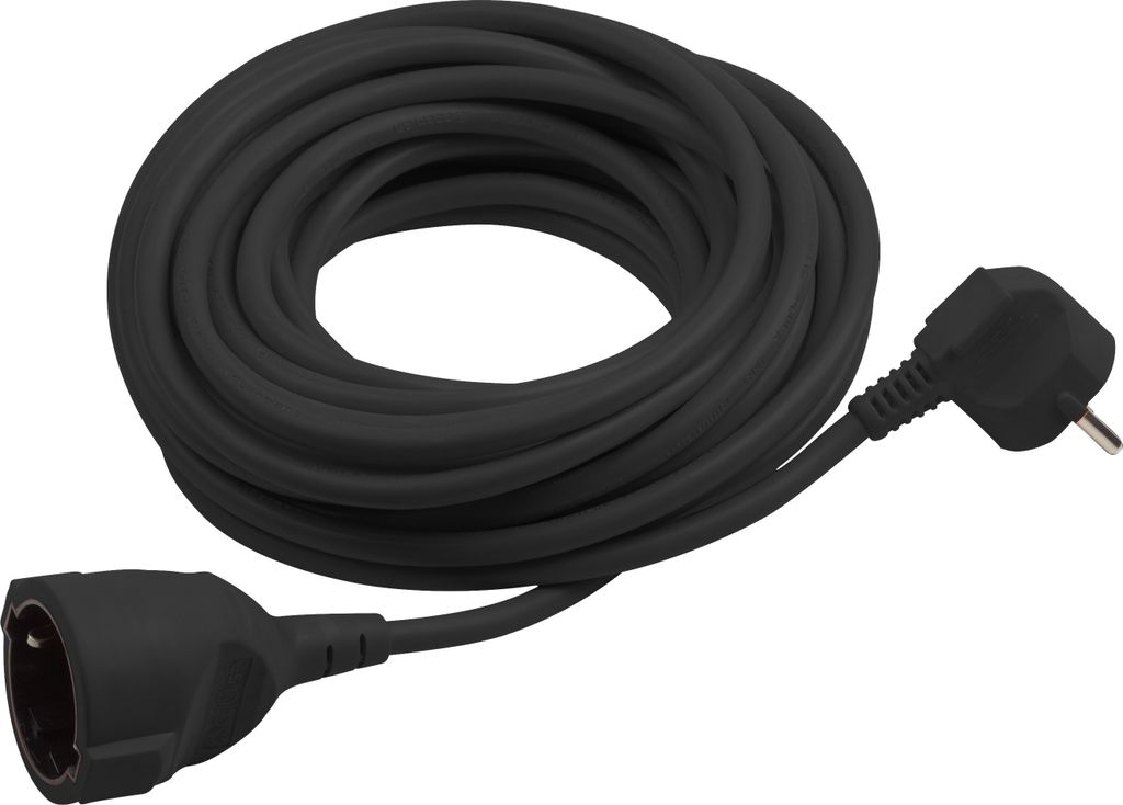 Meister Schutzkontakt-Verlängerung 5 m Kabel schwarz IP20 Produktbild 