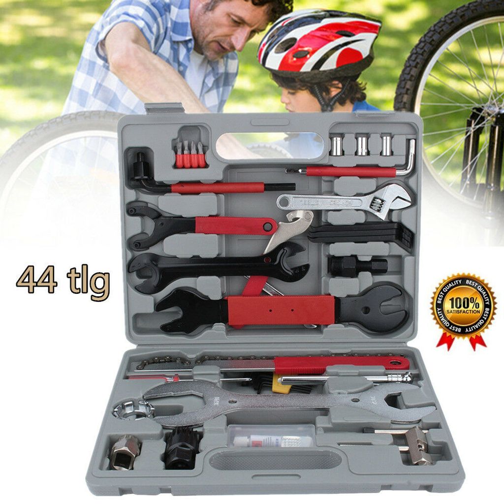 44-teilig Fahrrad Werkzeug Reparatur Bike Tool Box Set Werkzeugtasche im Koffer 