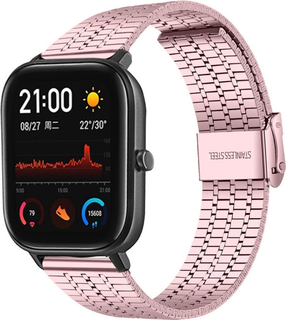 Strap-it Amazfit GTS Edelstahlarmband (Rosa)