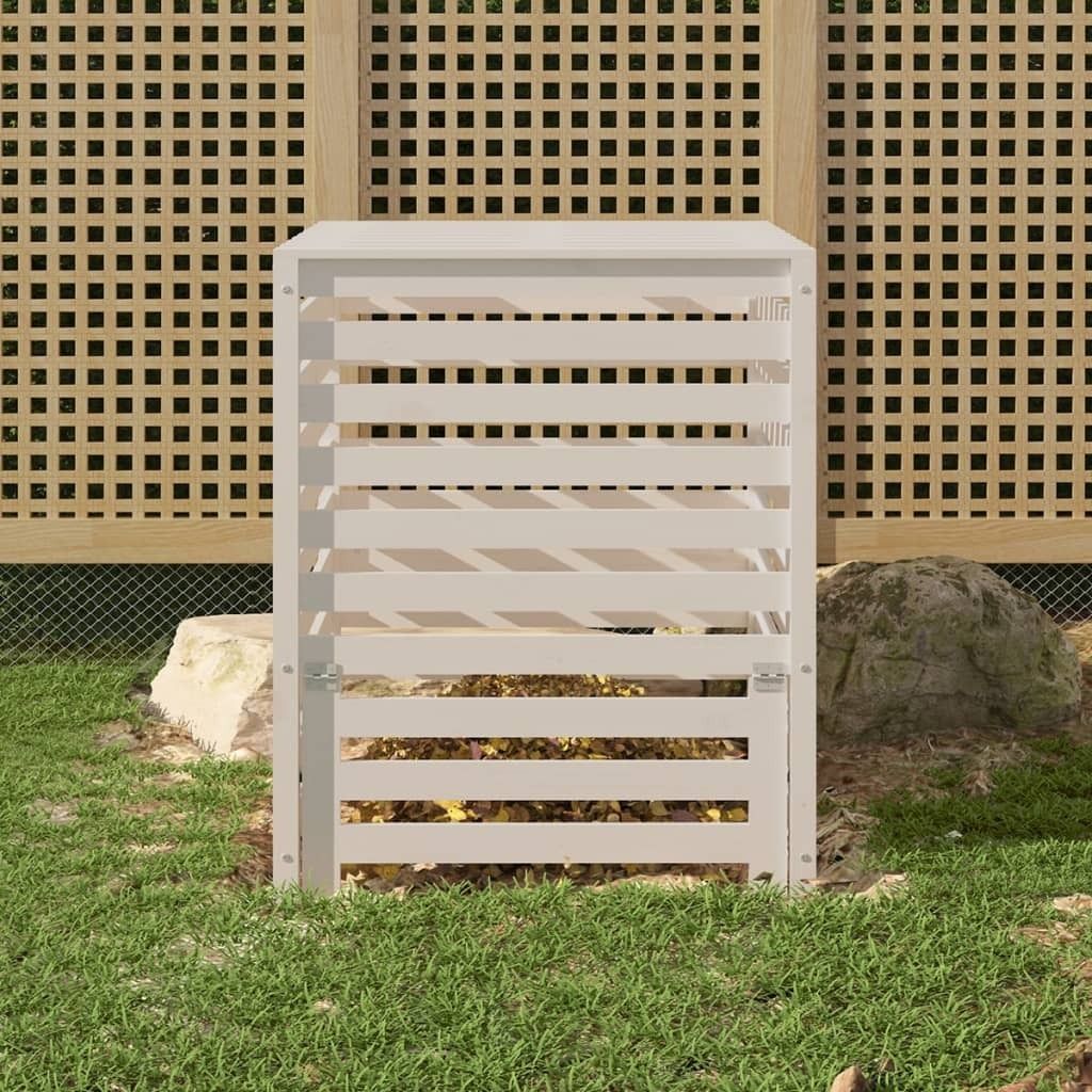 "im Angebot" Komposter Weiß 82,5x82,5x99,5 cm Massivholz Kiefer - Komposter CC22026