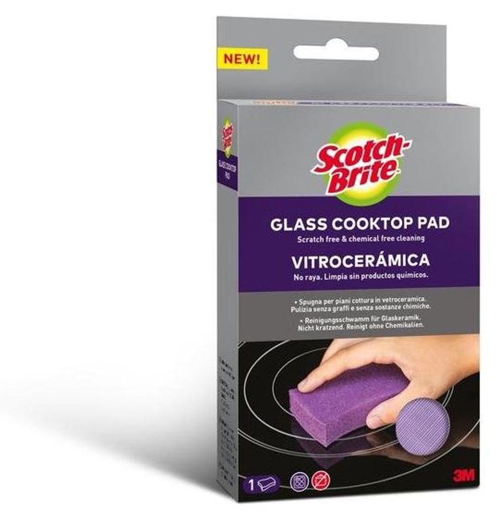 Scotch-Brite Glaskeramik-Reinigungsschwamm | Packung (1 Stück)