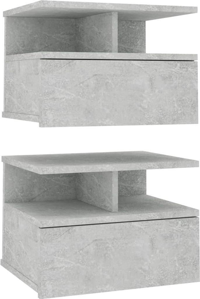 Comodini sospesi 2 pz. Grigio cemento 40x31x27cm Materiale Immagine del prodotto 