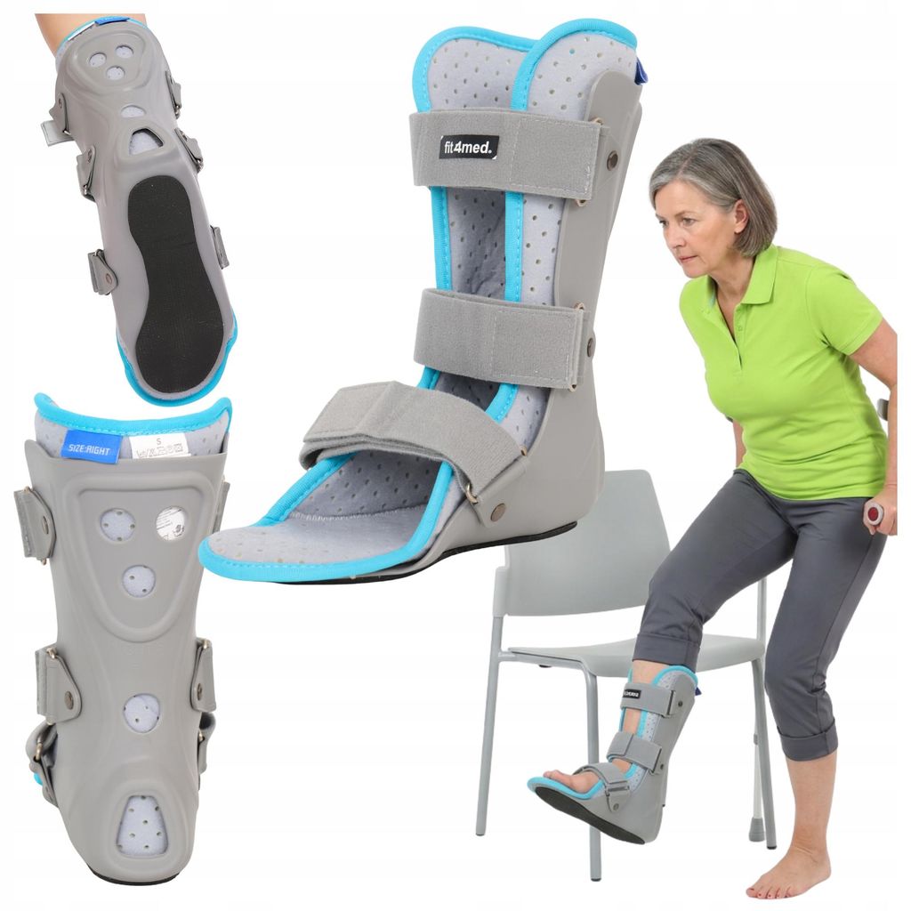 FIT4MED | Sprunggelenk- und Fußorthese, Walker-Stabilisator, orthopädischer Schuh, links, Größe S