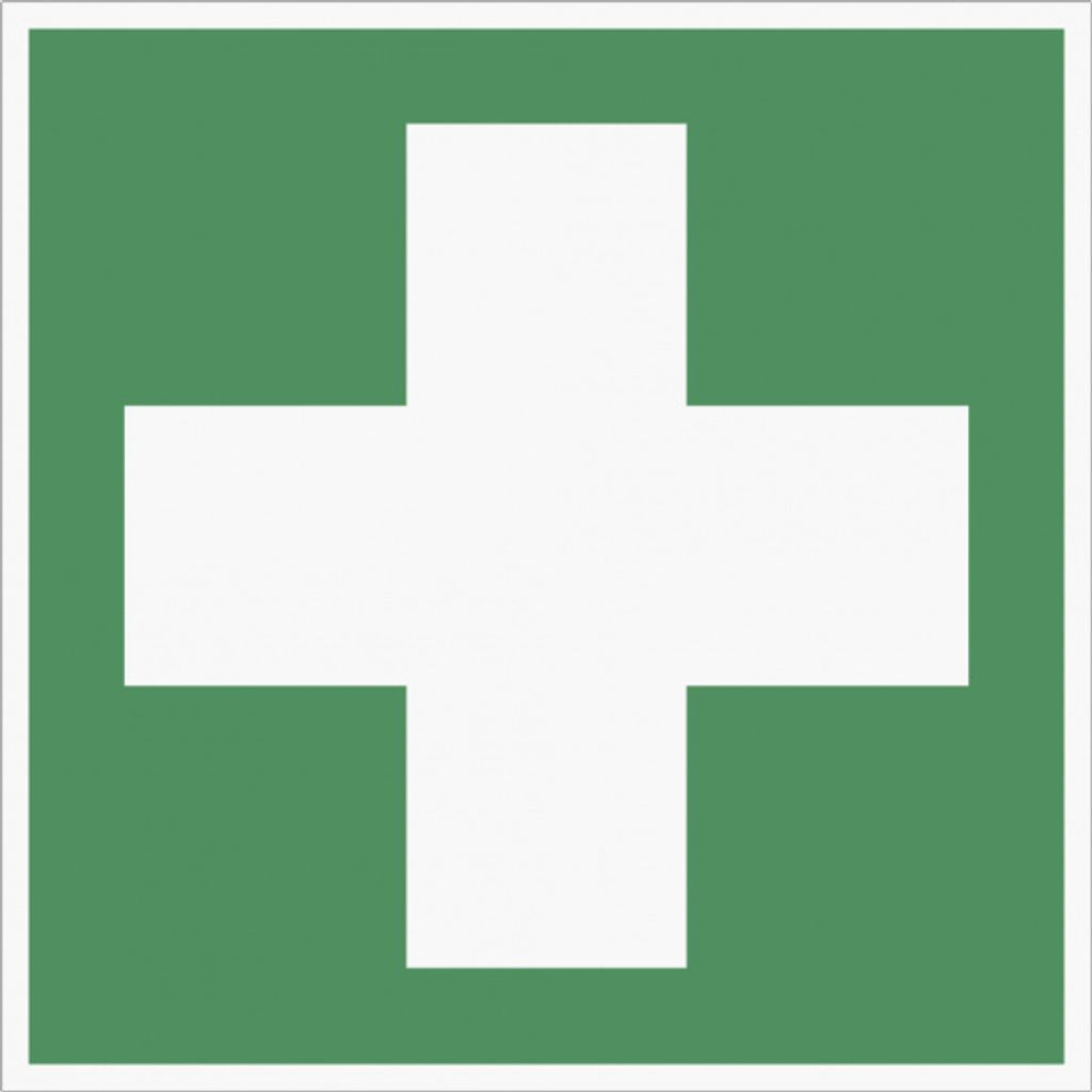 Dreifke Aufkleber Erste Hilfe, ISO 7010, Folie, 20x20 mm, 10 Stück/Bogen