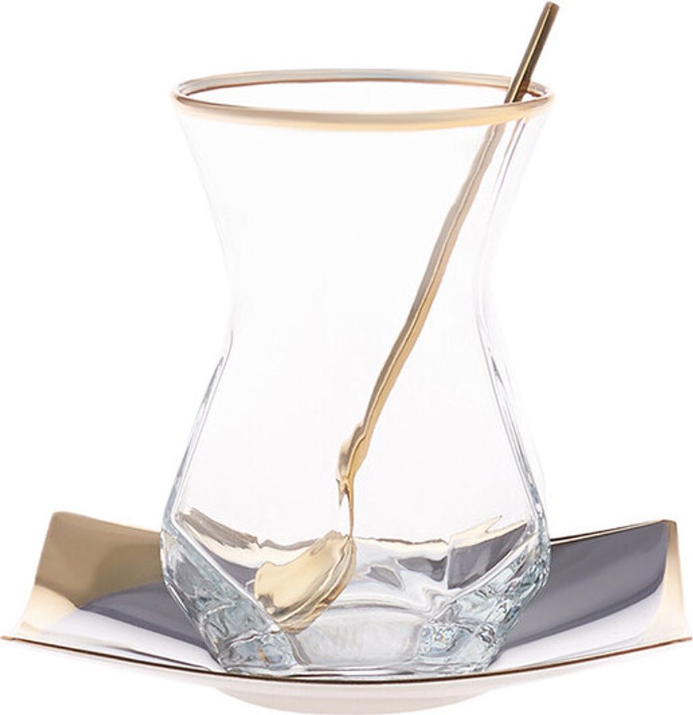 Karaca Gold Diamond Teeset 18-teilig - Türkische Teegläser In Gold