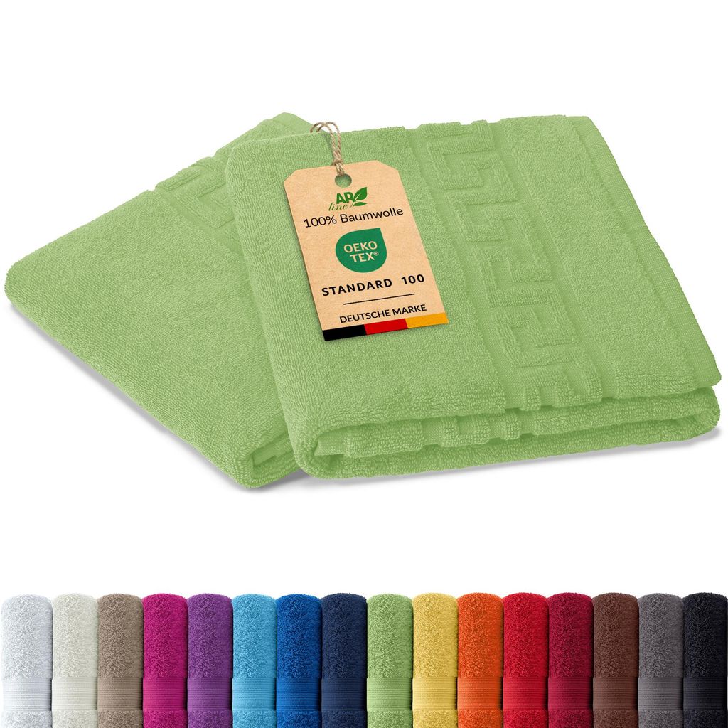 2er-Set ARIZONA Handtuch-Serie – 700 g/m² Frottier in 9 Größen verfügbar, Größe: 2er-Set Duschvorleger 50x70 cm, Farbe: Apfelgrün