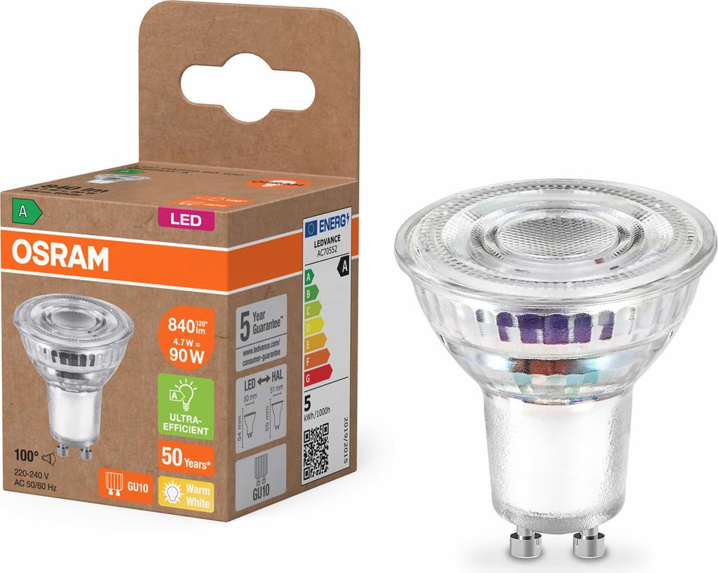 OSRAM Energy Class LED lampada con riflettore PAR16 da 4,7 Immagine del prodotto 