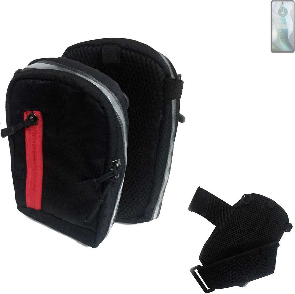 K-S-Trade Outdoor Gürteltasche Holster Umhängetasche kompatibel mit Motorola Moto E14 schwarz Handy Tasche Case travelbag Schutz Hülle Handy Hülle