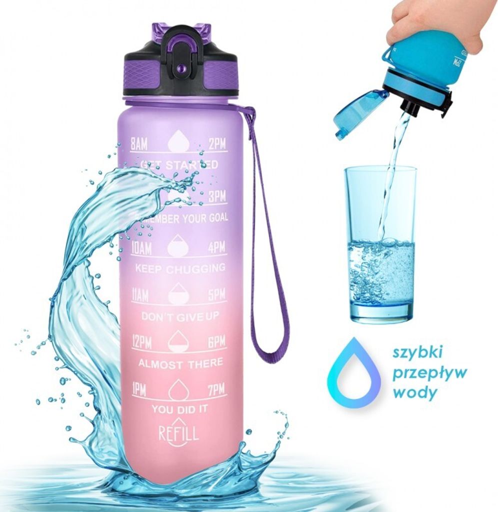 Flamenco Mystique Lahev na vodu s měrkou a brčkem 1l ombre Image du produit 