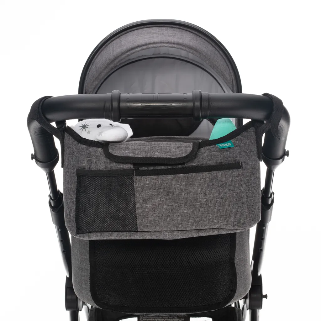 Sac de rangement pour poussette Plus gris avec fixations velcro solides - 3