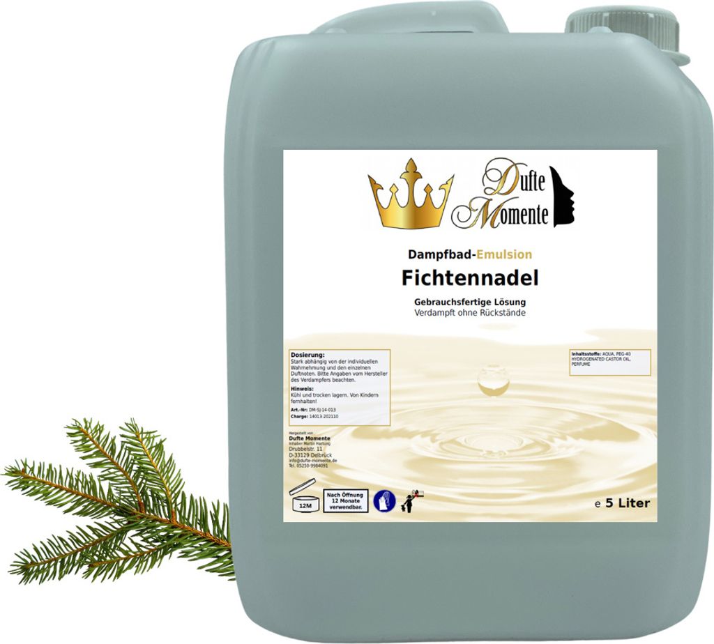 Dampfbad Emulsion Fichtennadel - 5 Liter - gebrauchsfertig Produktbild 