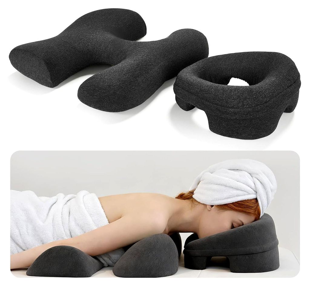 Massage-Gesichtskissen mit Bruststütze - Professionelles Gesichtskissen für Beauty-Salon und SPA - Kombikissen für Bauchlage mit ergonomischem D...