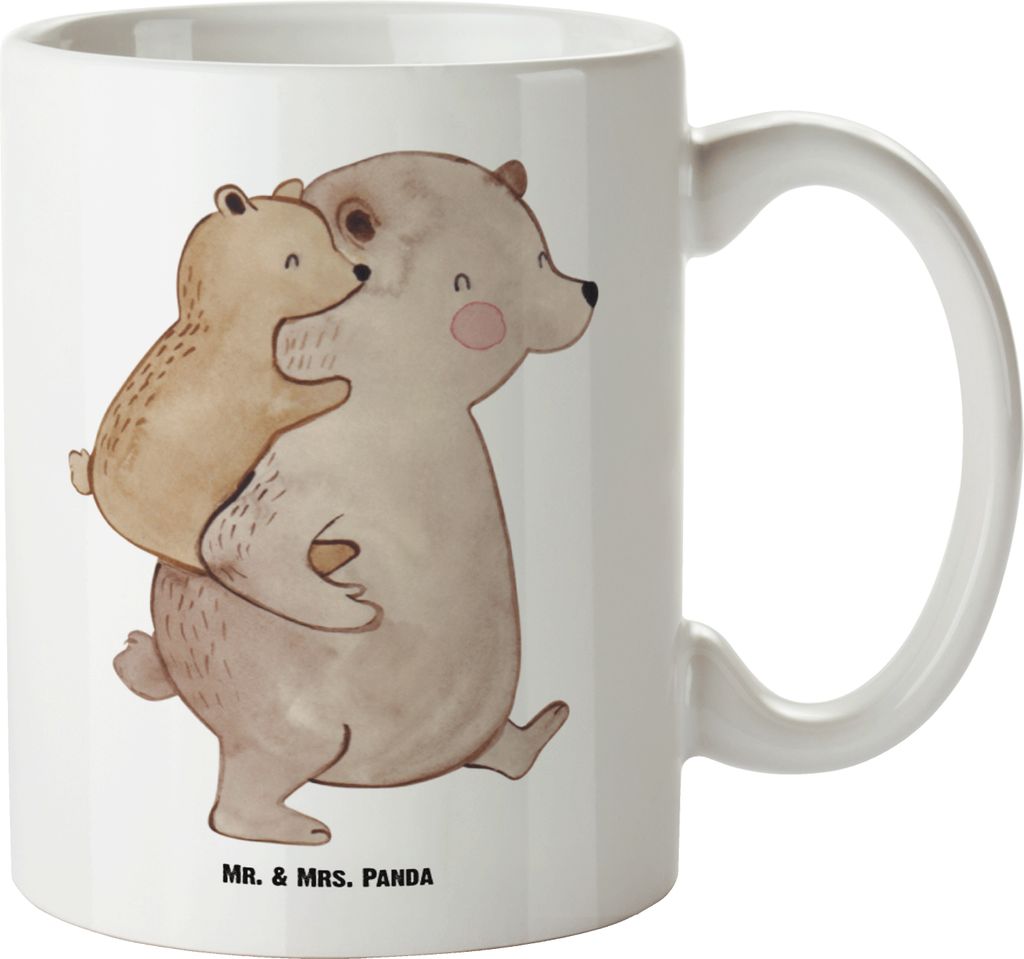 Mr. & Mrs. Panda Keramiktasse Papa Bär - Weiß - Geschenk, Bruder, Vatertag, Vati, Große Teetasse, hochwertige tasse, Riesenkaffeetasse, Vater, P...