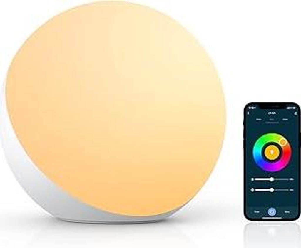 Hifree Smart LED Tischlampe, Nachttischlampe Touch Dimmbar funktioniert mit und Google Assistant, Wifi Atmosphäre Nachtlicht Stimmungslicht, Robus...