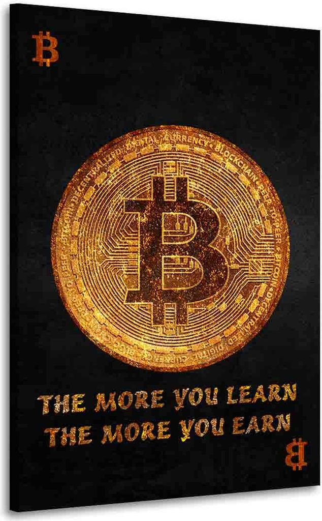 Wandbild Leinwandbild Kryptowährung, Trading & Börse Kunstdruck XXL Wanddeko: 80x120x2cm