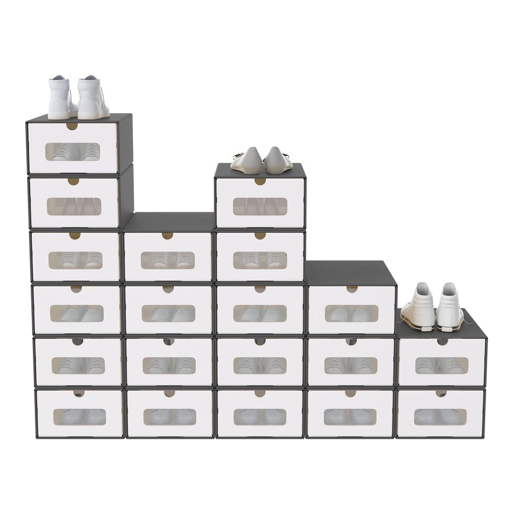 JOIEYOU 20x Schuhboxen Stapelbar Kraftpapier Produktbild 