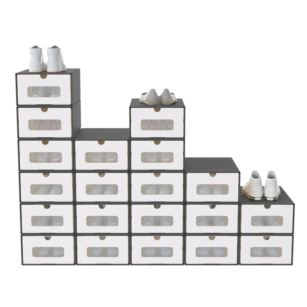 Organisateur de Chaussures 20 Pièces en Carton avec Fenêtre de Vision