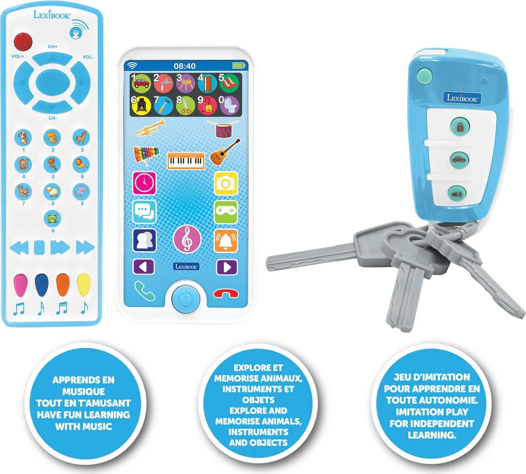 Dites stop aux pleurs : pack jouets interactifs portable et télécommande