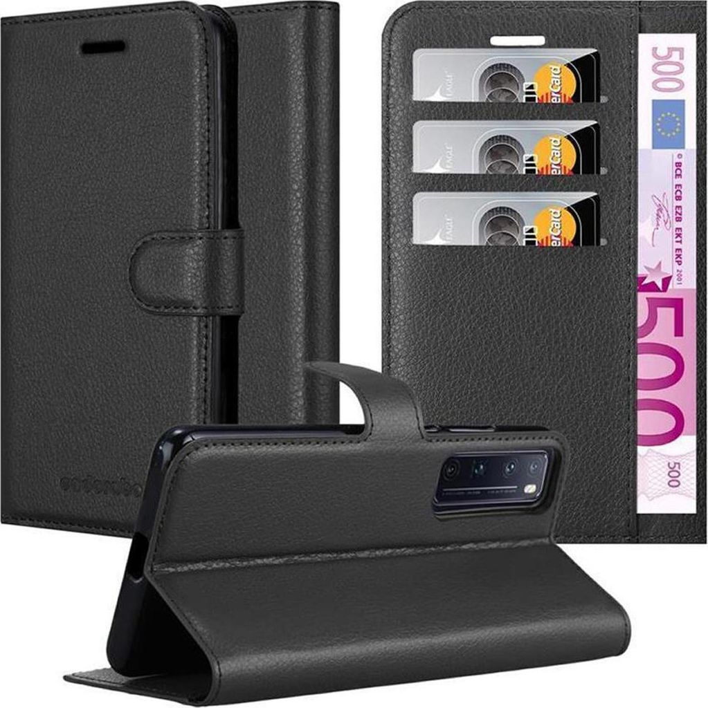 Cadorabo Hülle für Huawei NOVA 7 PRO 5G Schutz Hülle in Schwarz Handyhülle Etui Case Cover Magnetverschluss