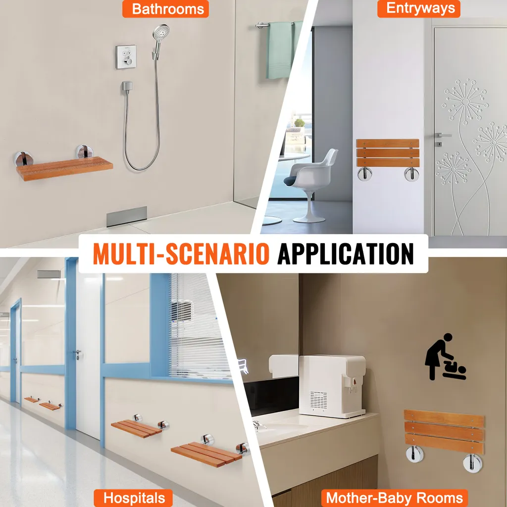 Siège de douche rabattable peu encombrant pour petite salle de bain - 6
