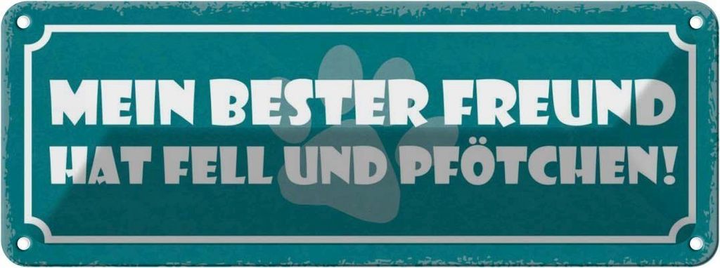 vianmo Blechschild 10x27 cm Hund bester Freund Fell Pfötchen Tier Haustier