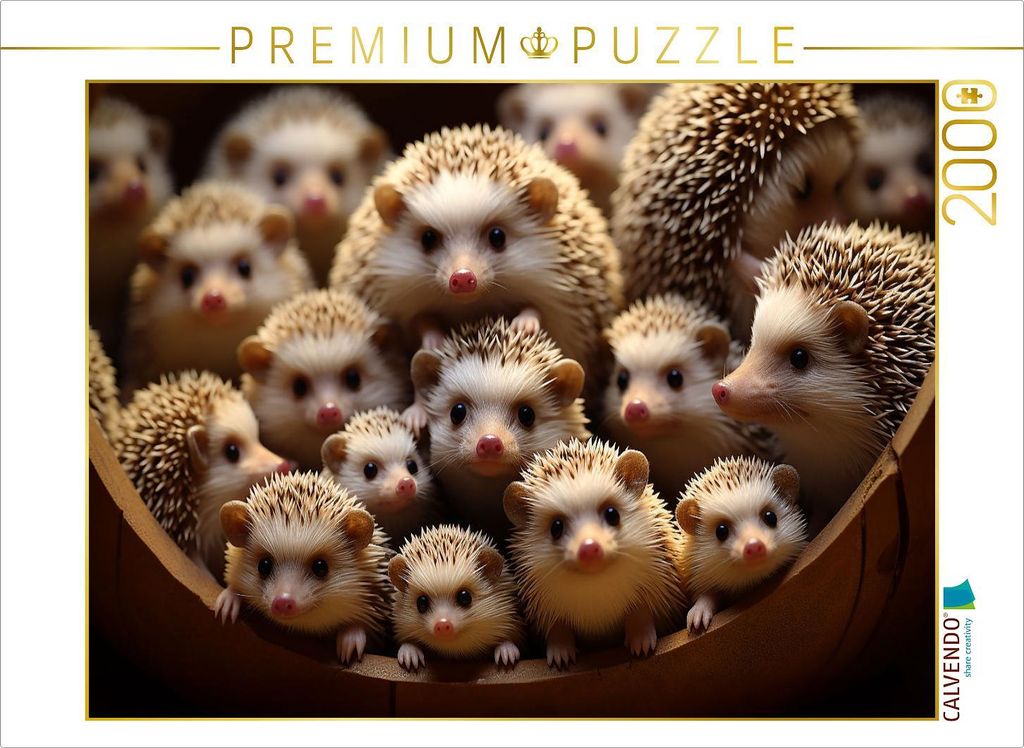 CALVENDO Puzzle Viele Igel auf einem Bild | 2000 Teile Lege-Größe 90x67cm Foto-Puzzle für glückliche Stunden