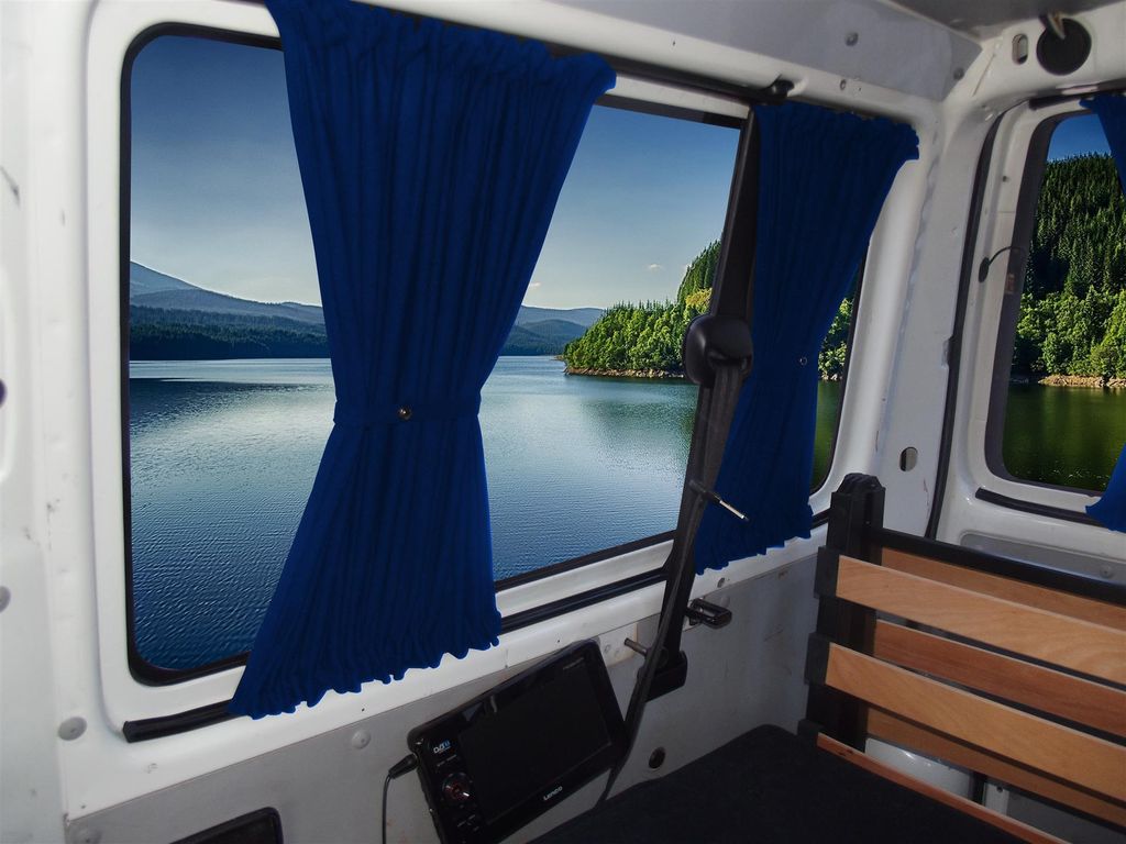 Maß Gardinen für VW T4 Transporter Caravelle lang (712) in Blau
