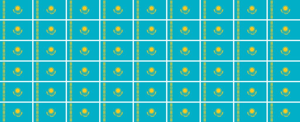 Mini Aufkleber Set - Pack glatt - 20x12mm - selbstklebender Sticker - Kazakhstan - Self-Adhesive - Flagge / Banner / Standarte fürs Auto, Büro, z...