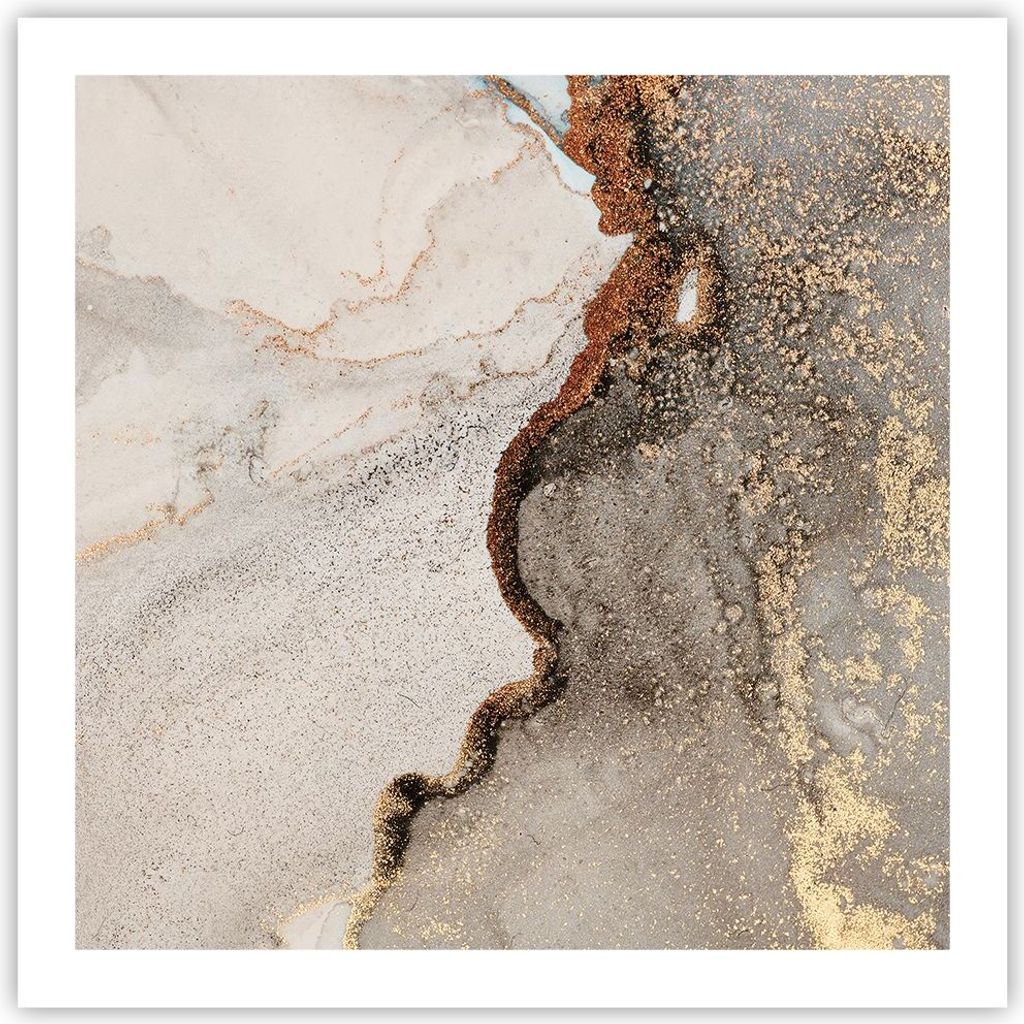 Poster - Poster ohne Rahmen - Stein Sand Abstraktion - 60x60 cm - Wand Bild - Wanddeko - Wandbilder - Kunstposter - Wandposter - Bilder - Kunstdruc...