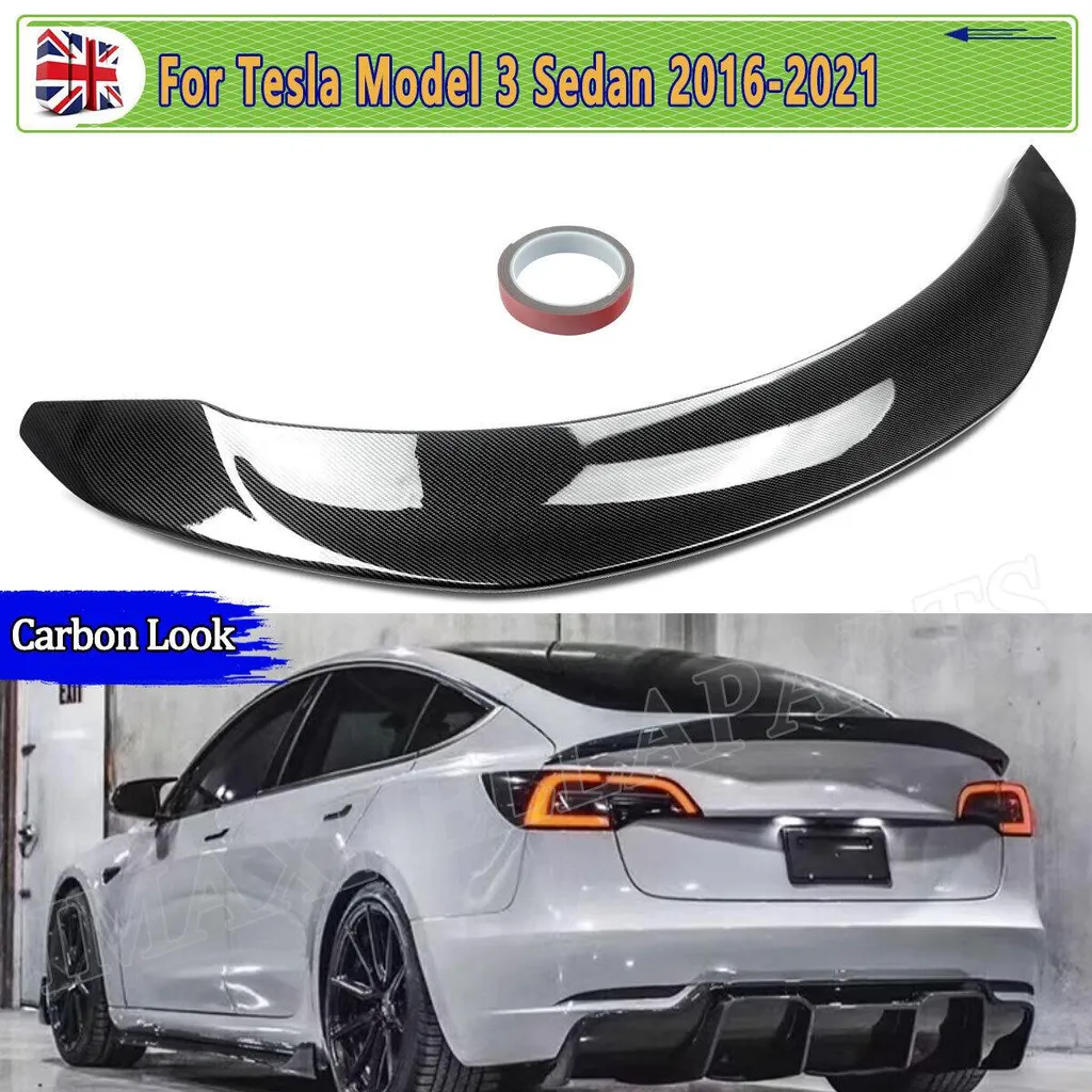 Spoiler de coffre aspect carbone style en V pour berline et coupé - 2