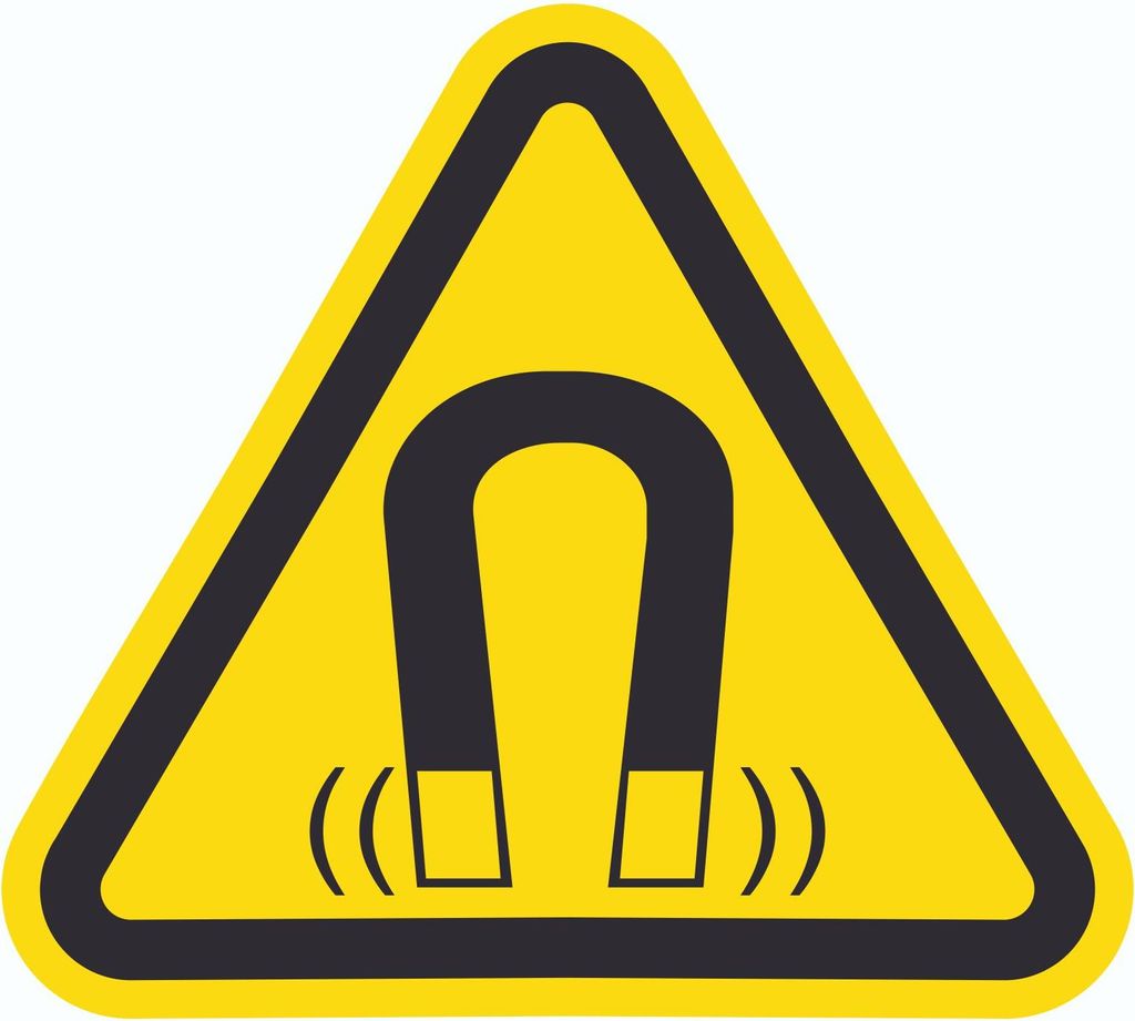 Achtung Magnetisches Feld Symbol Aufkleber Dreieck D300mm