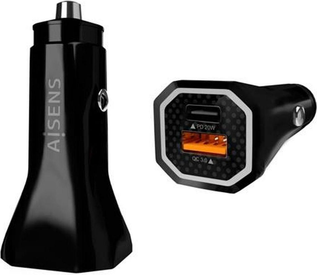 Aisens Cargador ASCH-CAR2PQC-BK Schwarz
