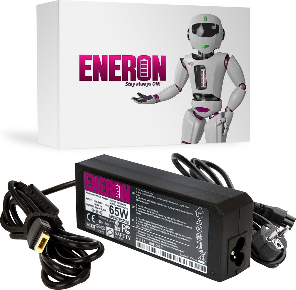 Netzteil Laptop Ladegerät 65W 20V 3.25A Kompatibel mit Lenovo ThinkPad schwarz Power Adapter