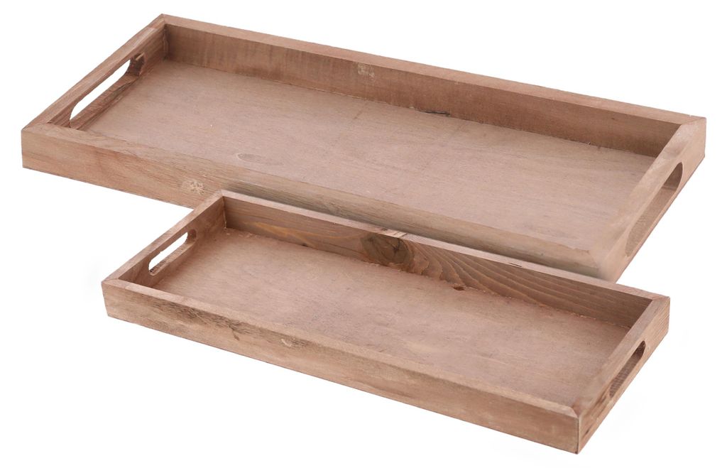 1.04 Set di 2 vassoi in legno - circa 50 e 45 cm - Immagine del prodotto 