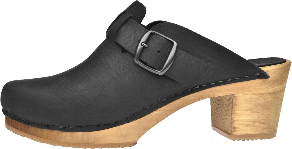 Sanita Wood-Malulo Square Open Clog Black Gr.40