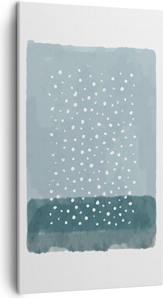 Bild auf Leinwand - Leinwandbild - Einteilig - Aquarell Modern Blau - 45x80cm - Wand Bild - Wanddeko - Wandbilder - Leinwanddruck - Bilder - Wandde...
