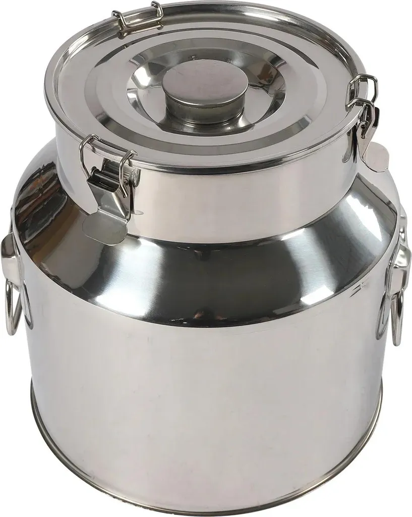 Récipient de stockage hermétique en inox argenté XL de 5L