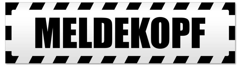 Kiwistar - Autoaufkleber - Schwarz - 45 x 12 cm - Meldekopf gestreift - Hinweis Aufkleber Sticker für Auto, Kfz, Fahrrad, PKW, LKW