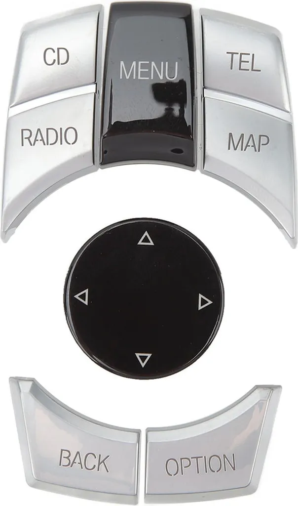 Cache Bouton iDrive - 6x Électro-Argenté pour Série 1/3/5/6 BMW - 3