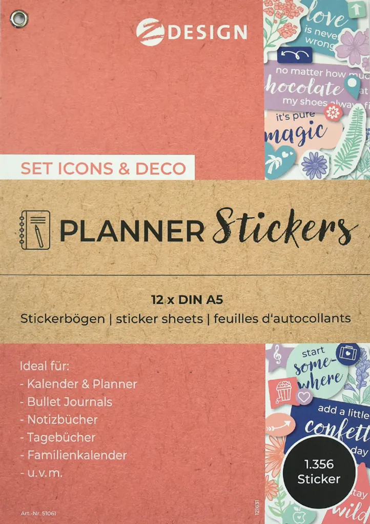 Organiseur Familial : 1356 Stickers ICONS & DECO pour Calendrier Mural