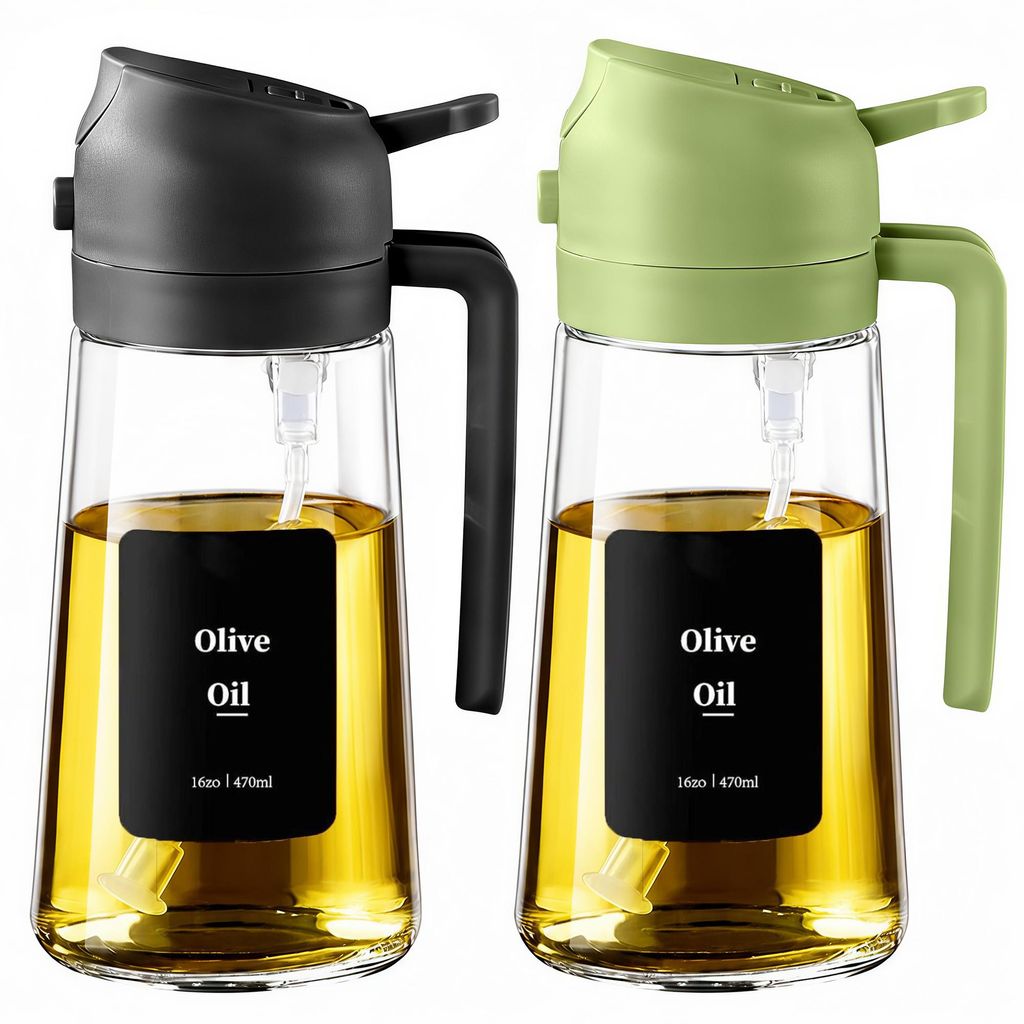 2-in-1 Ölsprühflasche, 470ml Öl Sprühflasche Glas (2-tlg), Produktbild 