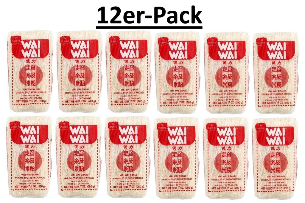 12er-Pack WAI WAI Reisnudeln Reisfadennudeln 200g
