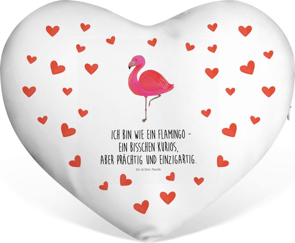 Mr. & Mrs. Panda Kuschelkissen Flamingo Classic - Weiß - Produktbild 