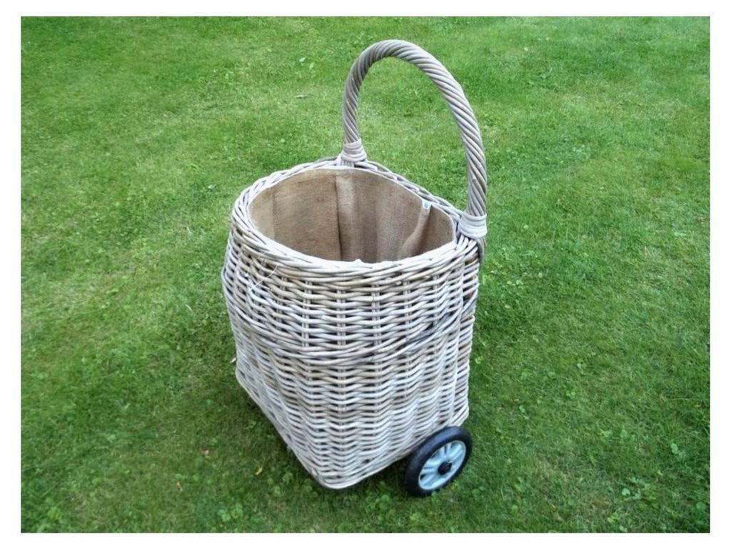 Kaminholzwagen, Marktwagen, Trolley, ca. 57 x 42 x 84 cm (Korb: 46 x 42 x 50 cm)