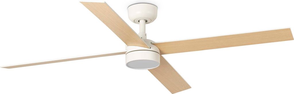 Energiespar Deckenventilator mit LED Beleuchtung und Fernbedienung Rudder L-4 Weiß 132 cm